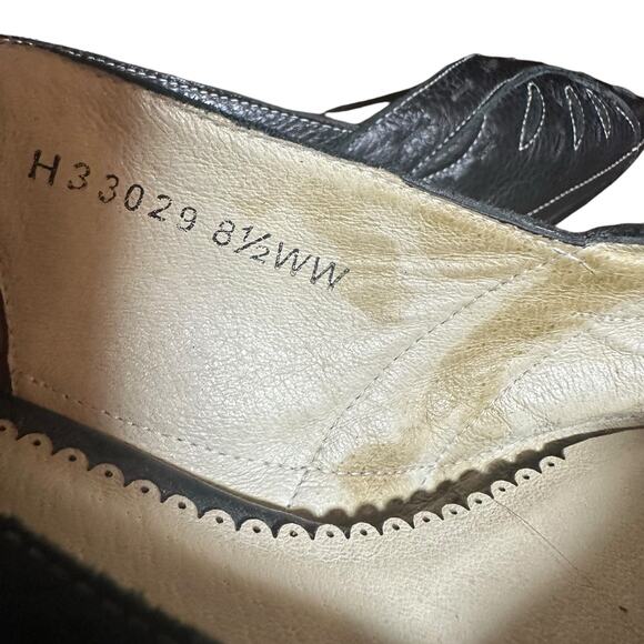 Ros hommerson sling back dress leather heel double wide 8 1/2 WW pointed toe - Picture 11 of 12